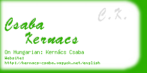 csaba kernacs business card