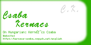 csaba kernacs business card